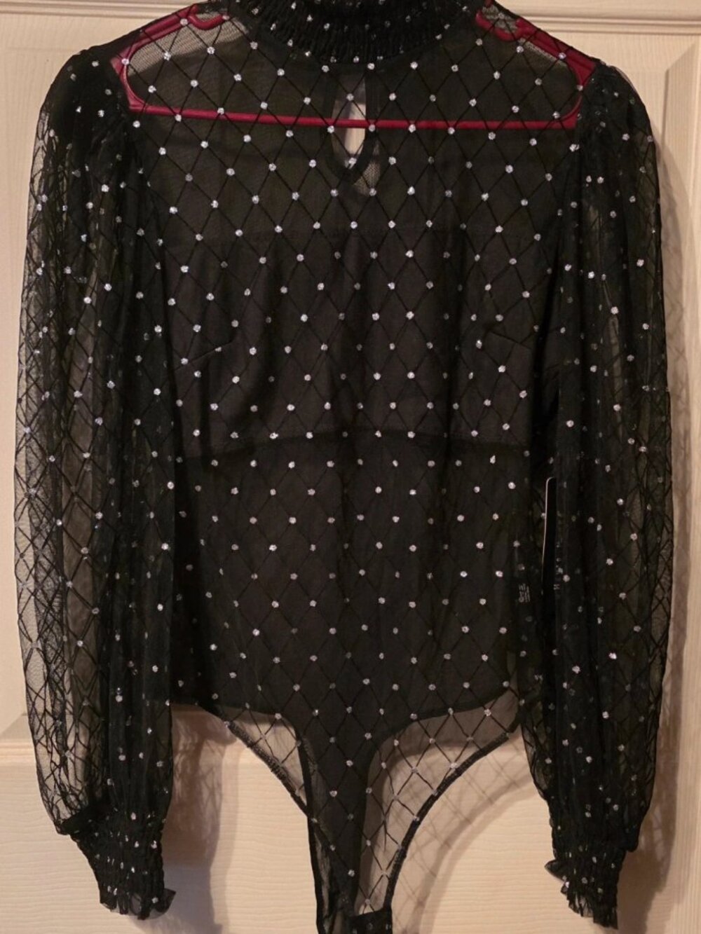 Haute Monde Sheer Mesh Bodysuit Large